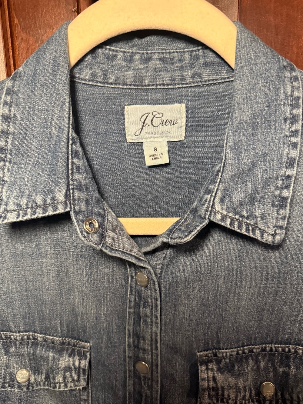 J. Crew women’s size 8 chambray denim button down shirt - Picture 2 of 3